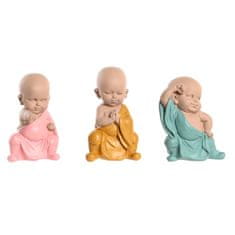 DKD Home Decor Dekorativna figura DKD Home Decor Modra roza rumena smola menih (8 x 5,5 x 12,7 cm) (3 enote)