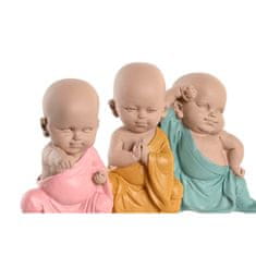 DKD Home Decor Dekorativna figura DKD Home Decor Modra roza rumena smola menih (8 x 5,5 x 12,7 cm) (3 enote)