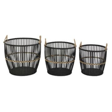 DKD Home Decor Komplet košar DKD Home Decor Colonial Bamboo (36 x 36 x 39 cm)