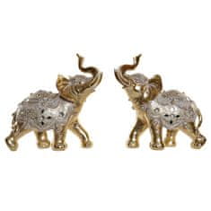 DKD Home Decor Dekorativna figura DKD Home Decor Zrcalo Slon Zlata smola (2 enoti) (28 x 13 x 29 cm)