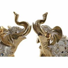 DKD Home Decor Dekorativna figura DKD Home Decor Zrcalo Slon Zlata smola (2 enoti) (28 x 13 x 29 cm)
