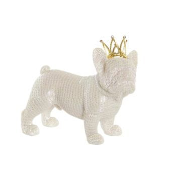 DKD Home Decor Dekorativna figura DKD Home Decor Zlati beli pes iz smole (21 x 10 x 18 cm)