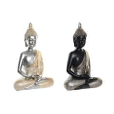 DKD Home Decor Dekorativna figura DKD Home Decor Silver Black Golden Buddha Resin Oriental (26 x 15 x 40 cm) (2 enoti)
