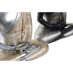 DKD Home Decor Dekorativna figura DKD Home Decor Silver Black Golden Buddha Resin Oriental (26 x 15 x 40 cm) (2 enoti)