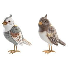DKD Home Decor Dekorativna figura DKD Home Decor Beige White Resin Bird Modern (12,5 x 7 x 16 cm) (2 enoti)