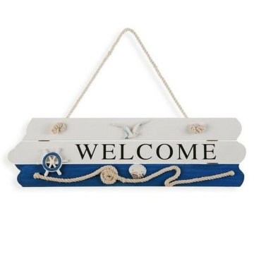 Versa Znak Dobrodošli Versa Blue Sea Wood (4 x 15 x 40 cm)