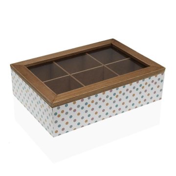 Versa Škatla za čaj Versa springdots Les (17 x 7 x 24 cm)