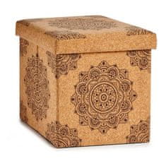 Gift Decor Okrasna škatla Rjava mandala zložljiva MDF pluta (31 x 31 x 31 cm)