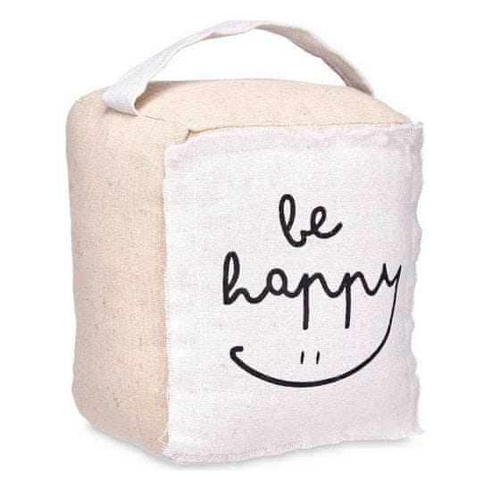 Gift Decor Postavka za vrata Be Happy Beige Bucket Cloth (16 x 19 x 14,5 cm)