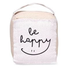 Gift Decor Postavka za vrata Be Happy Beige Bucket Cloth (16 x 19 x 14,5 cm)