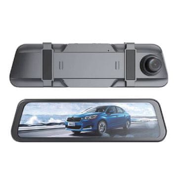 HURTEL Videorekorder za vzvratno ogledalo Full HD z G-senzorjem in kamero za vzvratno vožnjo sive barve