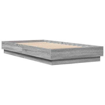 Vidaxl Posteljni okvir siva sonoma 90x190 cm inženirski les
