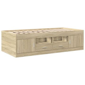 Vidaxl Dnevna postelja s predali brez vzmetnice sonoma hrast 100x200cm