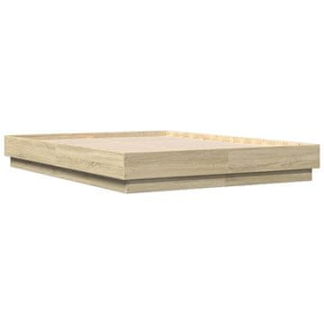 Vidaxl Posteljni okvir sonoma hrast 140x190 cm inženirski les