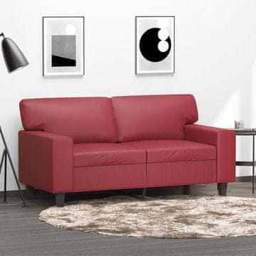 Vidaxl vidaXL Dvosed vinsko rdeč 120 cm umetno usnje