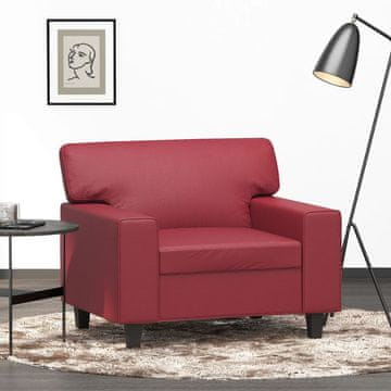 Vidaxl vidaXL Fotelj, vinsko rdeč, 60 cm, oblazinjen z umetnim usnjem