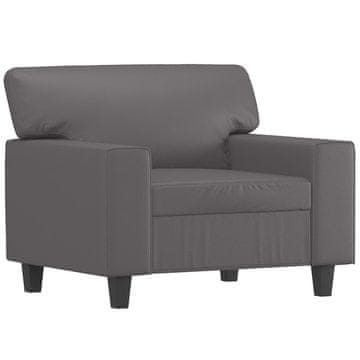 Vidaxl Fotelj siv 60 cm umetno usnje