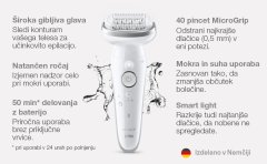 Braun Silk-épil 9-341 epilator, belo-srebrn