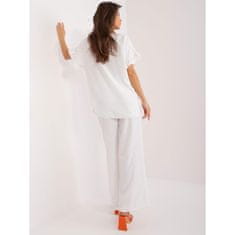 ITALY MODA Ženski komplet s preveliko bluzo bele barve DHJ-KMPL-8935.27_407130 Univerzalni