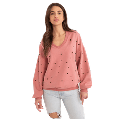 FANCY Ženska bluza s kapuco prevelike velikosti roza FA-BL-9369.73_407197 Univerzalni