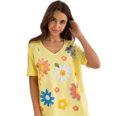 FANCY Ženska bluza s cvetličnim potiskom svetlo rumena FA-BZ-9345.29X_407218 Univerzalni