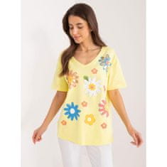 FANCY Ženska bluza s cvetličnim potiskom svetlo rumena FA-BZ-9345.29X_407218 Univerzalni