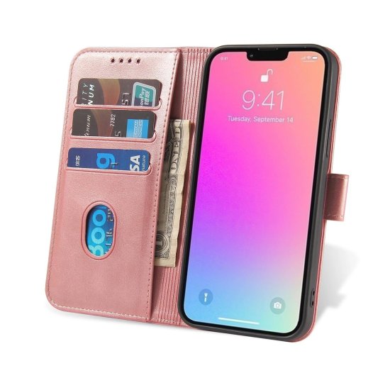 HURTEL Magnetni etui ovitek s stojalom za iPhone 13 mini roza