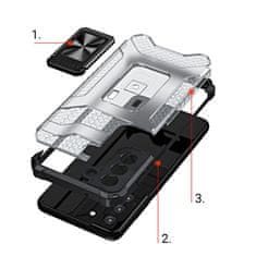 HURTEL Etui ovitek Crystal Ring Armor za Samsung Galaxy S21+ 5G črn