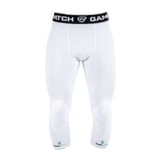 GamePatch Kompresijske 3/4 hlače z zaščito kolen, bele, M