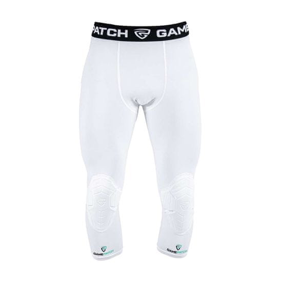 GamePatch Kompresijske 3/4 hlače z zaščito kolen, bele