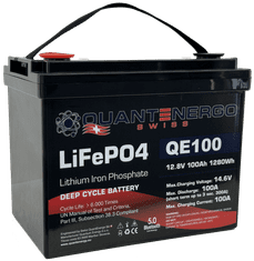 Solarni LiFePo4 baterijski hranilnik, Solarna baterija, akomulator - Litium, 12V, 100 Ah za avtodome in plovila