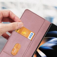 HURTEL Etui ovitek Bril Wallet Flip Leather za Samsung Galaxy Z Fold5 5G roza