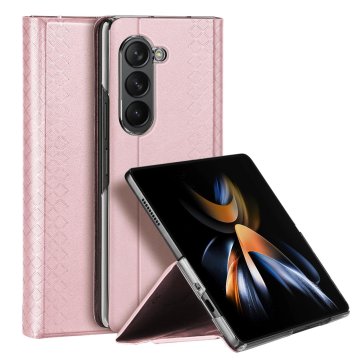 HURTEL Etui ovitek Bril Wallet Flip Leather za Samsung Galaxy Z Fold5 5G roza