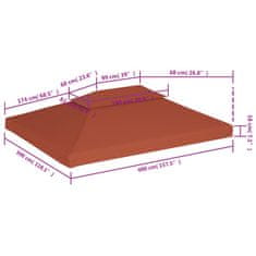 Vidaxl Streha za paviljon 2-delna 310 g/m² 4x3 m terakota