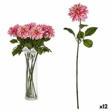 BigBuy Dekorativni cvet Dahlia 15 x 72 x 15 cm roza zelena (12 enot)