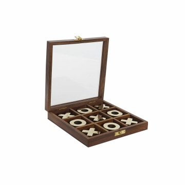 DKD Home Decor Igra tri v vrsti DKD Home Decor Golden Dark brown 18 x 18 x 3,5 cm