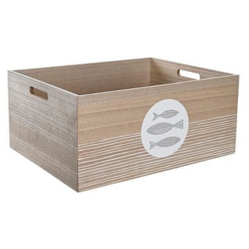 DKD Home Decor Okrasna škatla DKD Home Decor Natural MDF Wood Spirals Mediterranean 50 x 40 x 22,5 cm