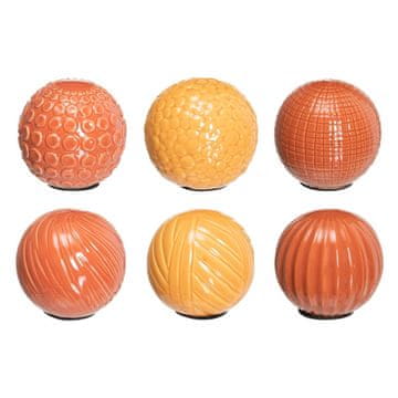 BigBuy Okrasne kroglice oranžne barve 10 x 10 x 10 cm (6 kosov)
