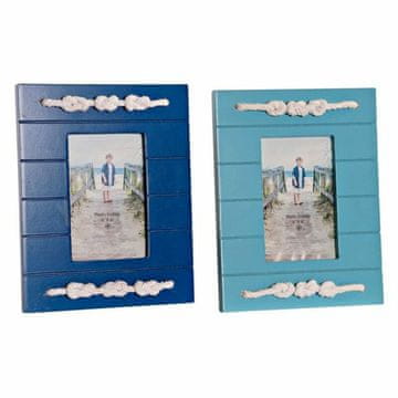 DKD Home Decor Foto okvir DKD Home Decor S3010212 Rope Sky blue Navy Blue MDF Wood Mediterranean (2 enote)