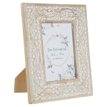 DKD Home Decor Foto okvir DKD Home Decor Les Plastika Mango les Bela Rjava Indijanec 22,5 x 2 x 28 cm