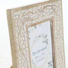 DKD Home Decor Foto okvir DKD Home Decor Les Plastika Mango les Bela Rjava Indijanec 22,5 x 2 x 28 cm