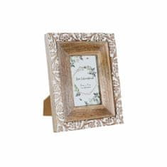 DKD Home Decor Foto okvir DKD Home Decor Bela Rjava Les Kristal Mango les Koča 10 x 15 cm 21 x 2,5 x 26,5 cm