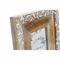DKD Home Decor Foto okvir DKD Home Decor Bela Rjava Les Kristal Mango les Koča 10 x 15 cm 21 x 2,5 x 26,5 cm