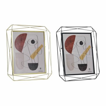 DKD Home Decor Foto okvir DKD Home Decor Crystal Black Golden Metal Modern (27 x 5 x 32 cm) (2 enoti)