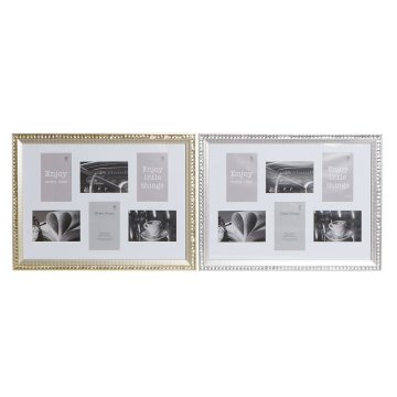 DKD Home Decor Foto okvir DKD Home Decor Bright Crystal Silver Golden Aluminium PS Traditional (53 x 1,5 x 39 cm) (2 enoti)