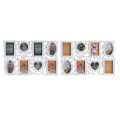 DKD Home Decor Foto okvir DKD Home Decor 8 fotografij Crystal White PP (58 x 2 x 37,5 cm) (2 enoti)