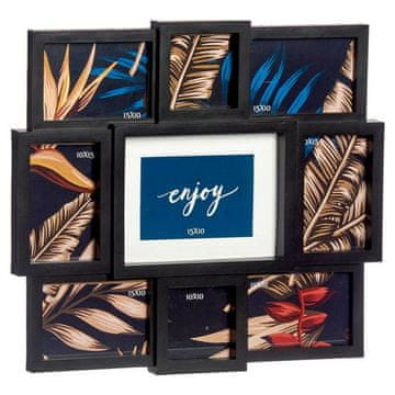 Gift Decor Fotoramček Več Kristalno črna plastika (42,3 x 2,5 x 48,5 cm)