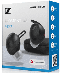 Sennheiser Momentum Sport brezžične slušalke, True Wireless, črne