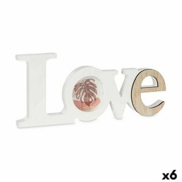 Gift Decor Foto okvir Love White Brown MDF Wood (31 x 13,5 x 1,8 cm) (6 enot)