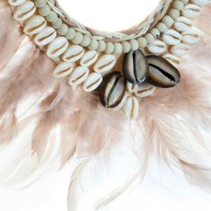 DKD Home Decor Viseča dekoracija DKD Home Decor Shell Feather 40 x 2 x 55 cm